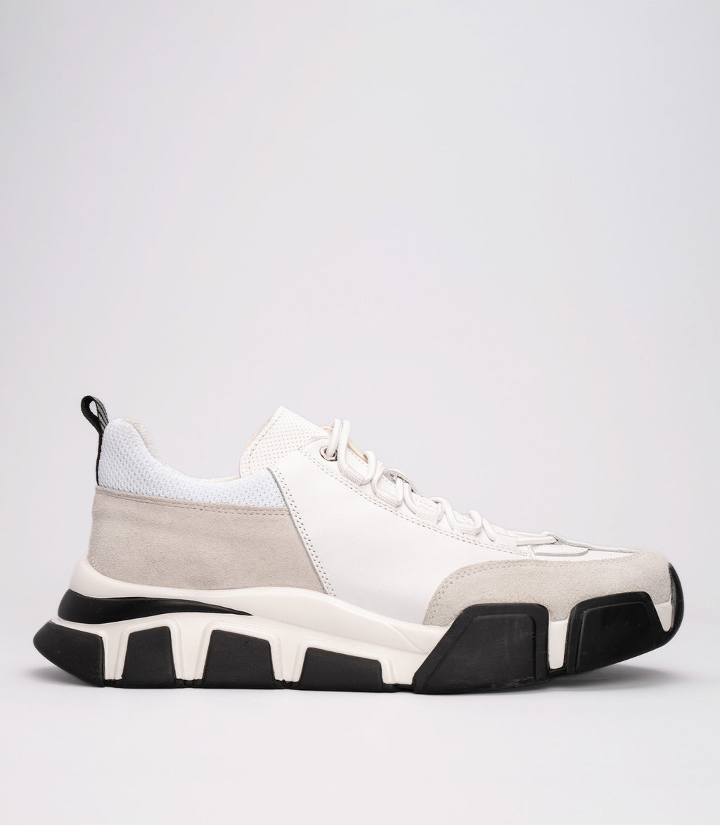 152-21232 Erkek File Deri Süet Yüksek Taban Sneaker BEYAZ