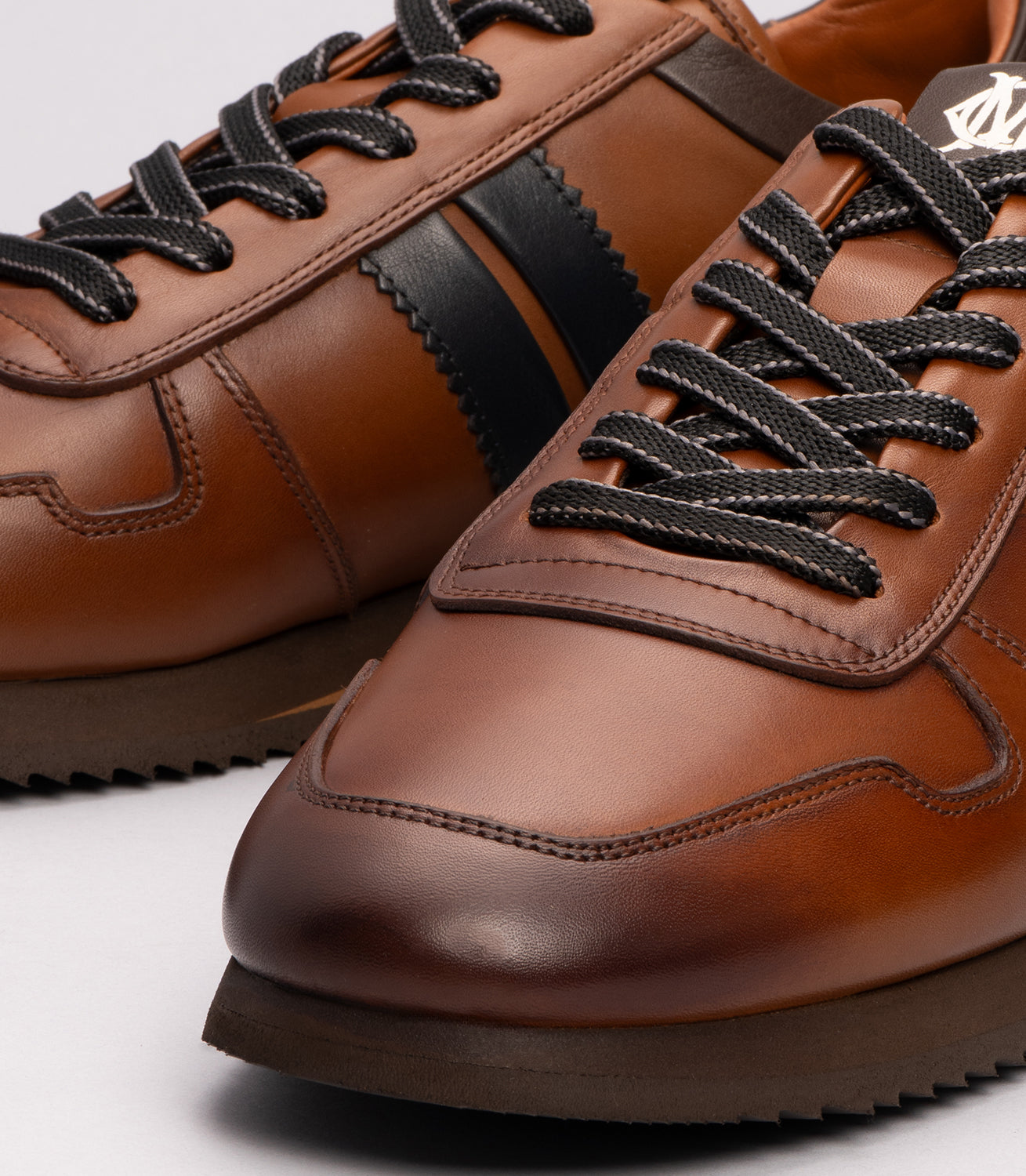 19531 Erkek Deri Çizgi Detaylı Sneakers KAHVERENGİ