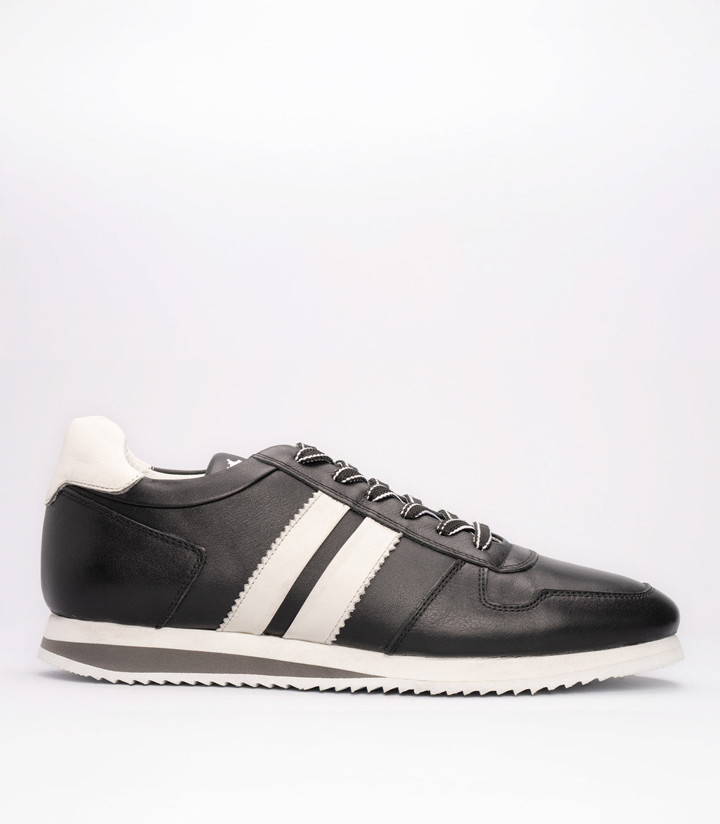 19531 Erkek Deri Çizgi Detaylı Sneakers SİYAH