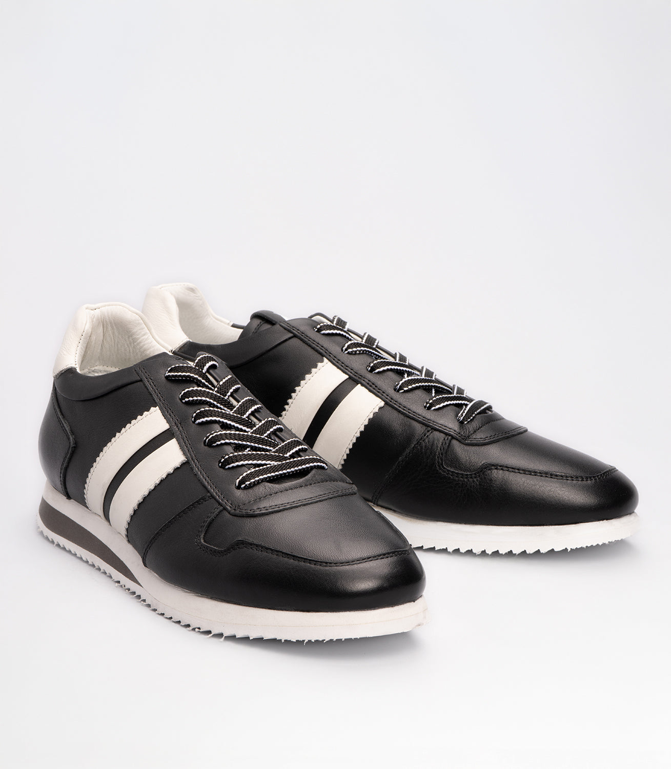 19531 Erkek Deri Çizgi Detaylı Sneakers SİYAH