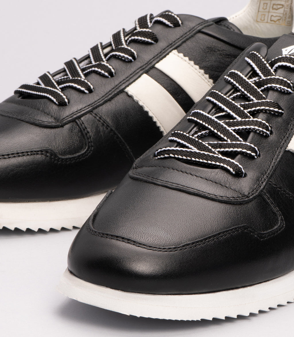 19531 Erkek Deri Çizgi Detaylı Sneakers SİYAH