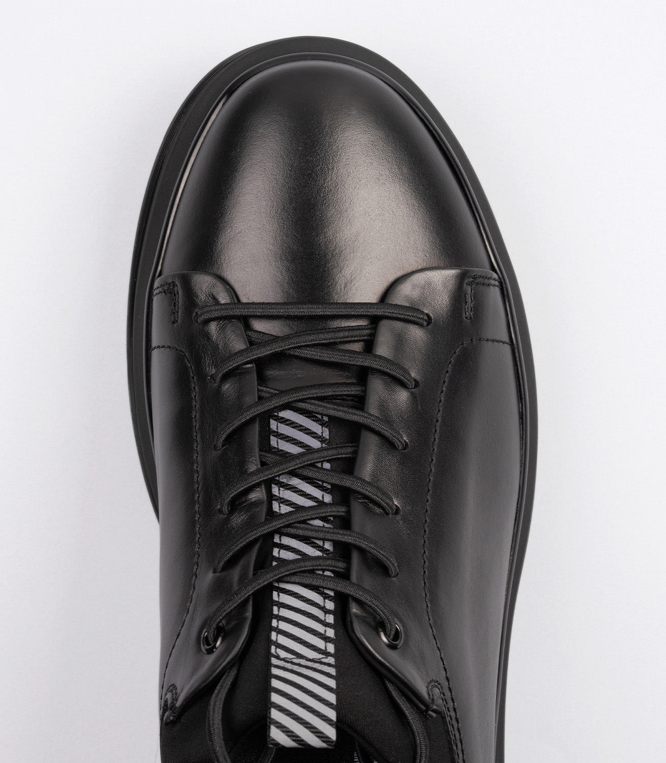 19596 Erkek Hakiki Deri Sneaker SİYAH-SİYAH