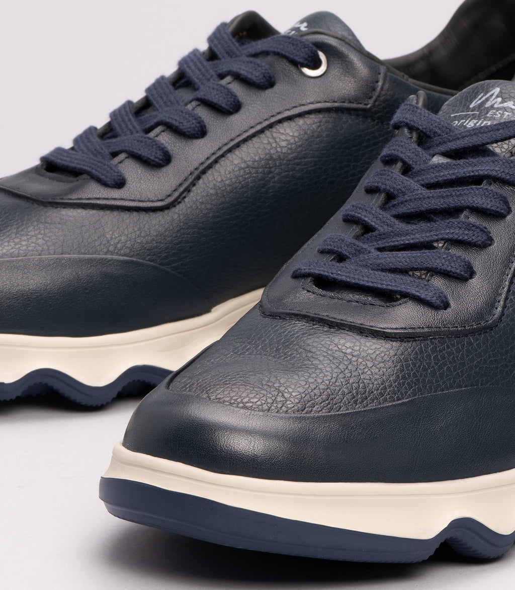 20414 Erkek Hakiki Deri Hafif Taban Sneaker LACİ-CEVİZ
