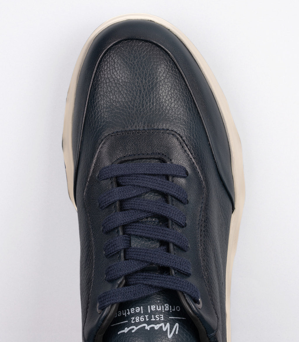 20414 Erkek Hakiki Deri Hafif Taban Sneaker LACİ-CEVİZ