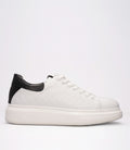 21006 Erkek  Monogram Desenli Sneaker BEYAZ