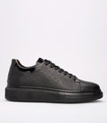 21006 Erkek  Monogram Desenli Sneaker SİYAH