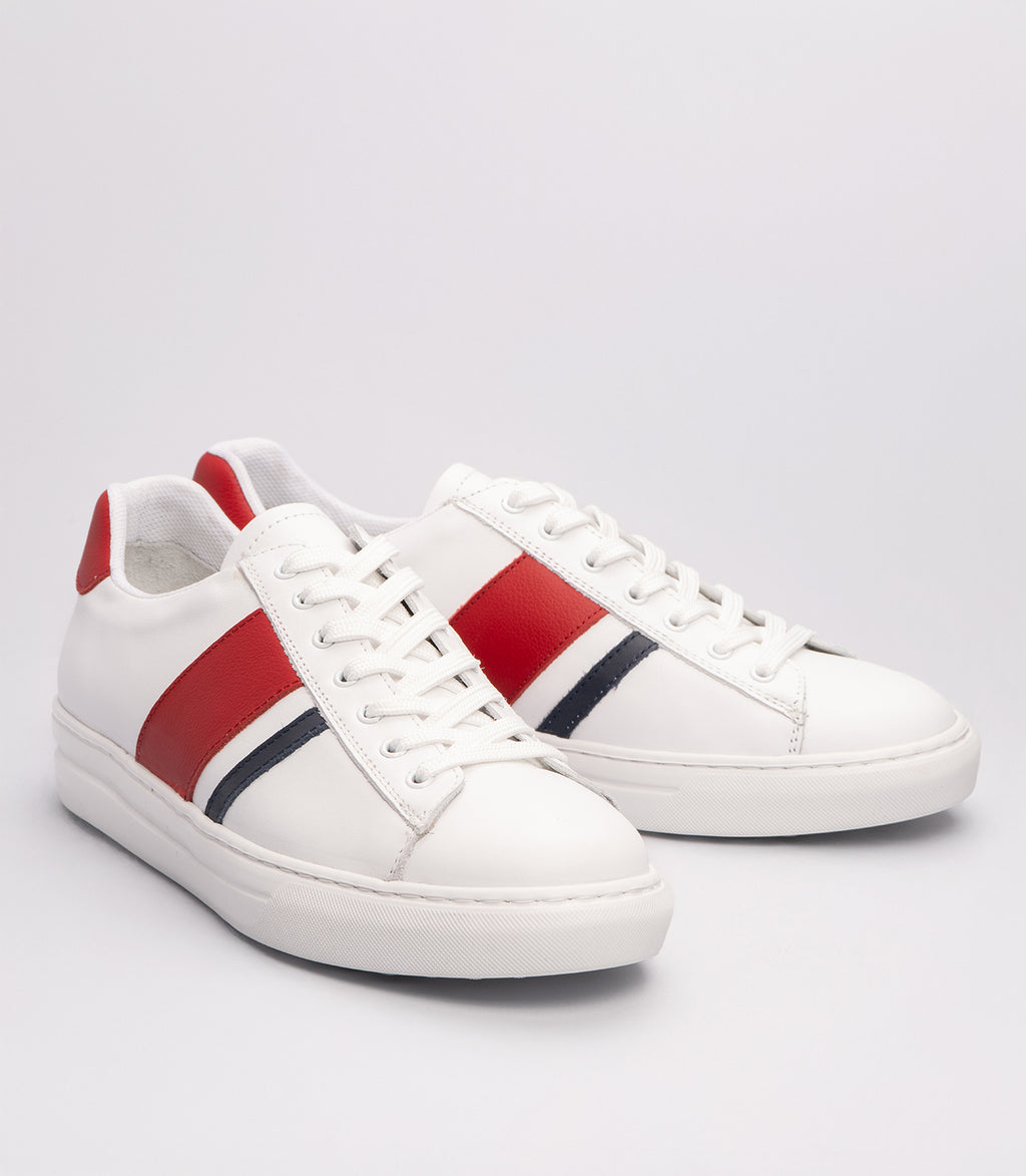 21120 Erkek Şerit Detaylı Sneaker Ayakkabı BEYAZ