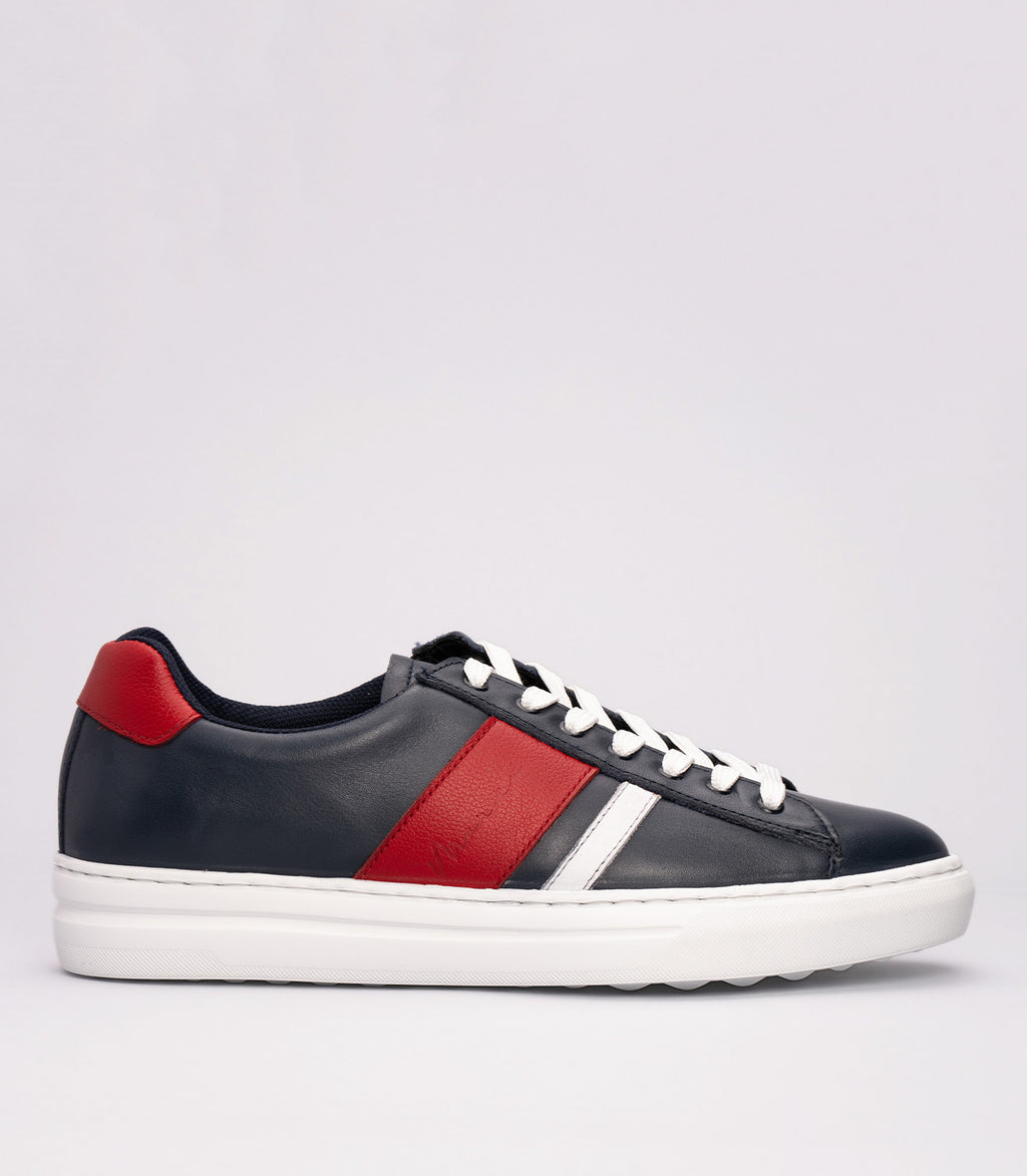 21120 Erkek Şerit Detaylı Sneaker Ayakkabı LACİVERT