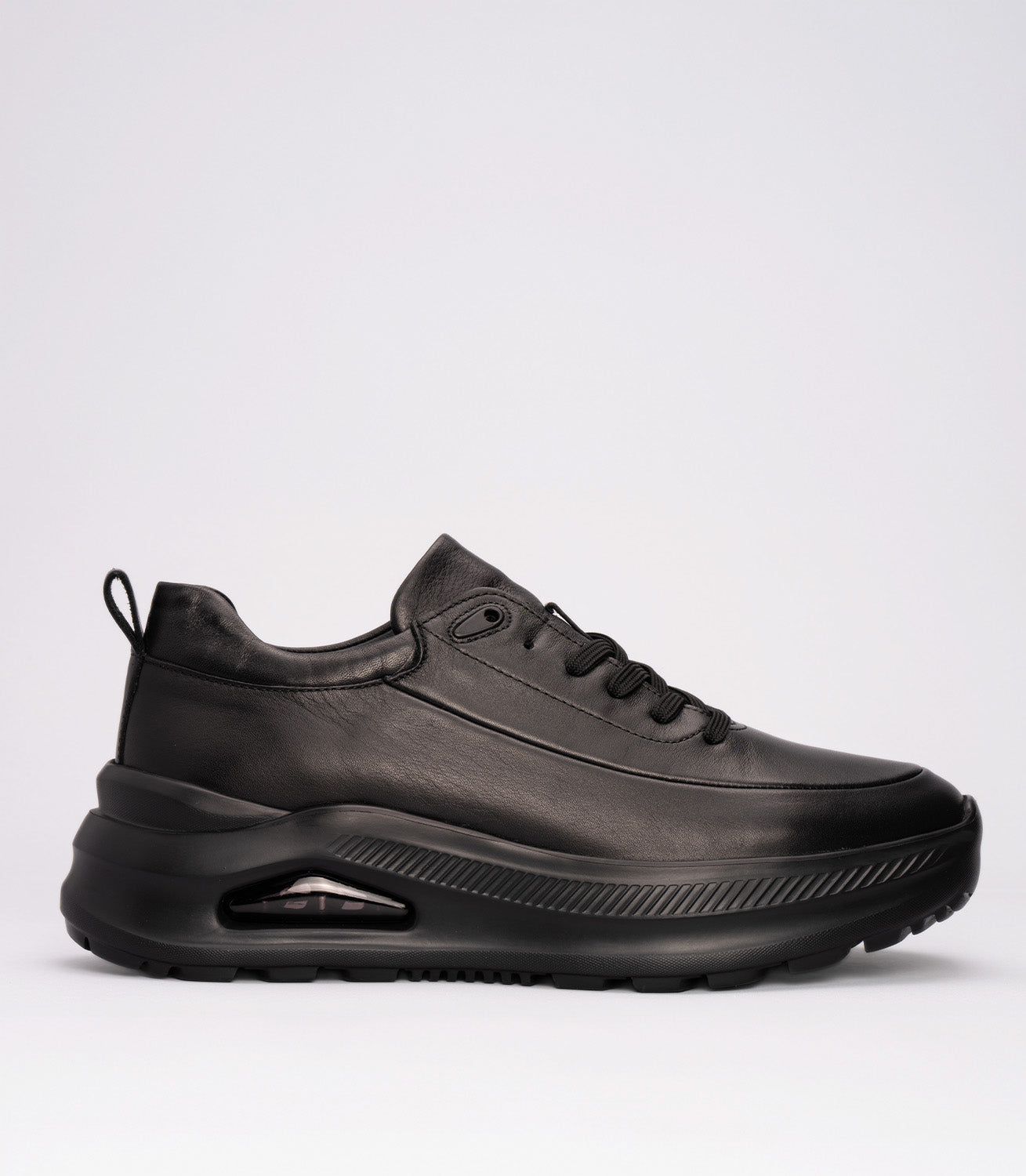 21178 Erkek Hakiki Deri Sneaker SİYAH