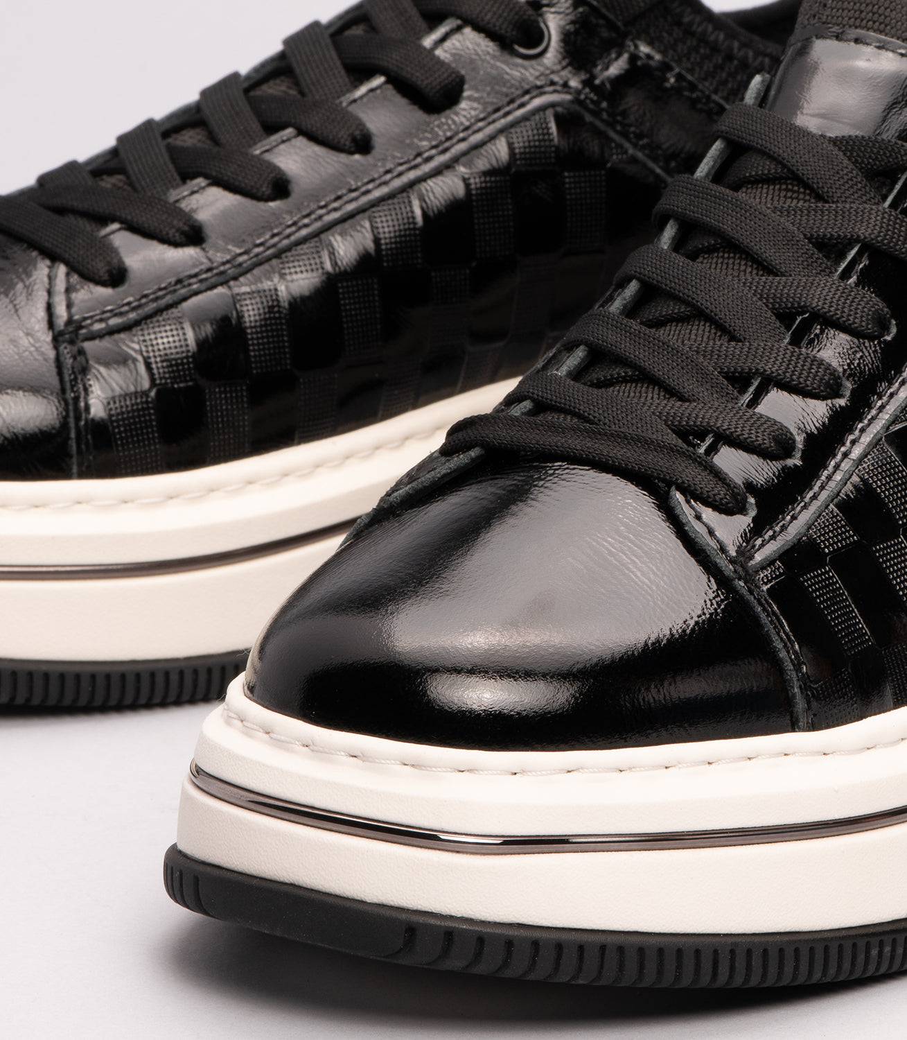 21180 Erkek Örgü Detaylı Rugan Sneaker Ayakkabı SİYAH