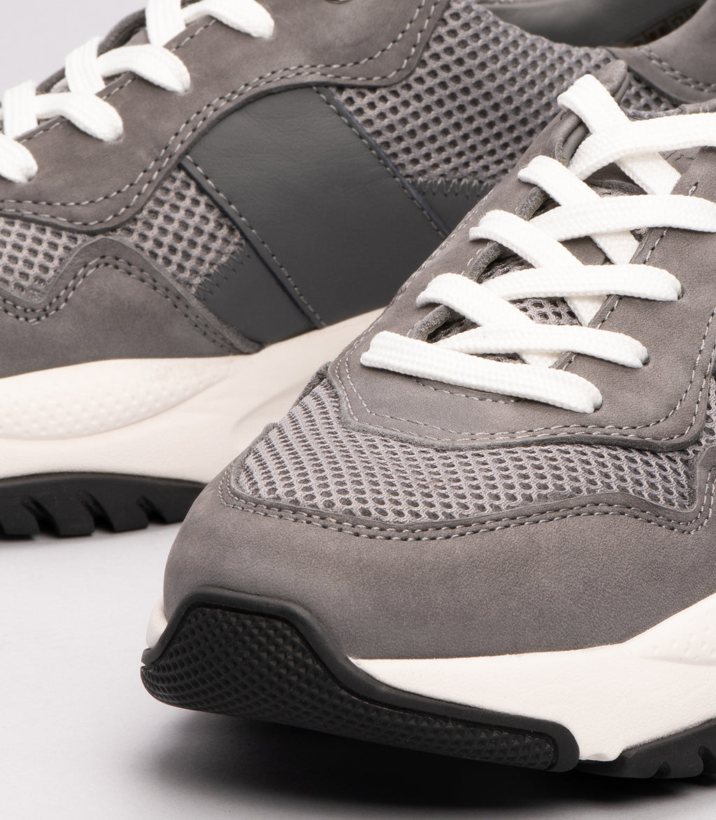 21291 Erkek  File Süet Detaylı Kalın Taban Sneaker GRİ