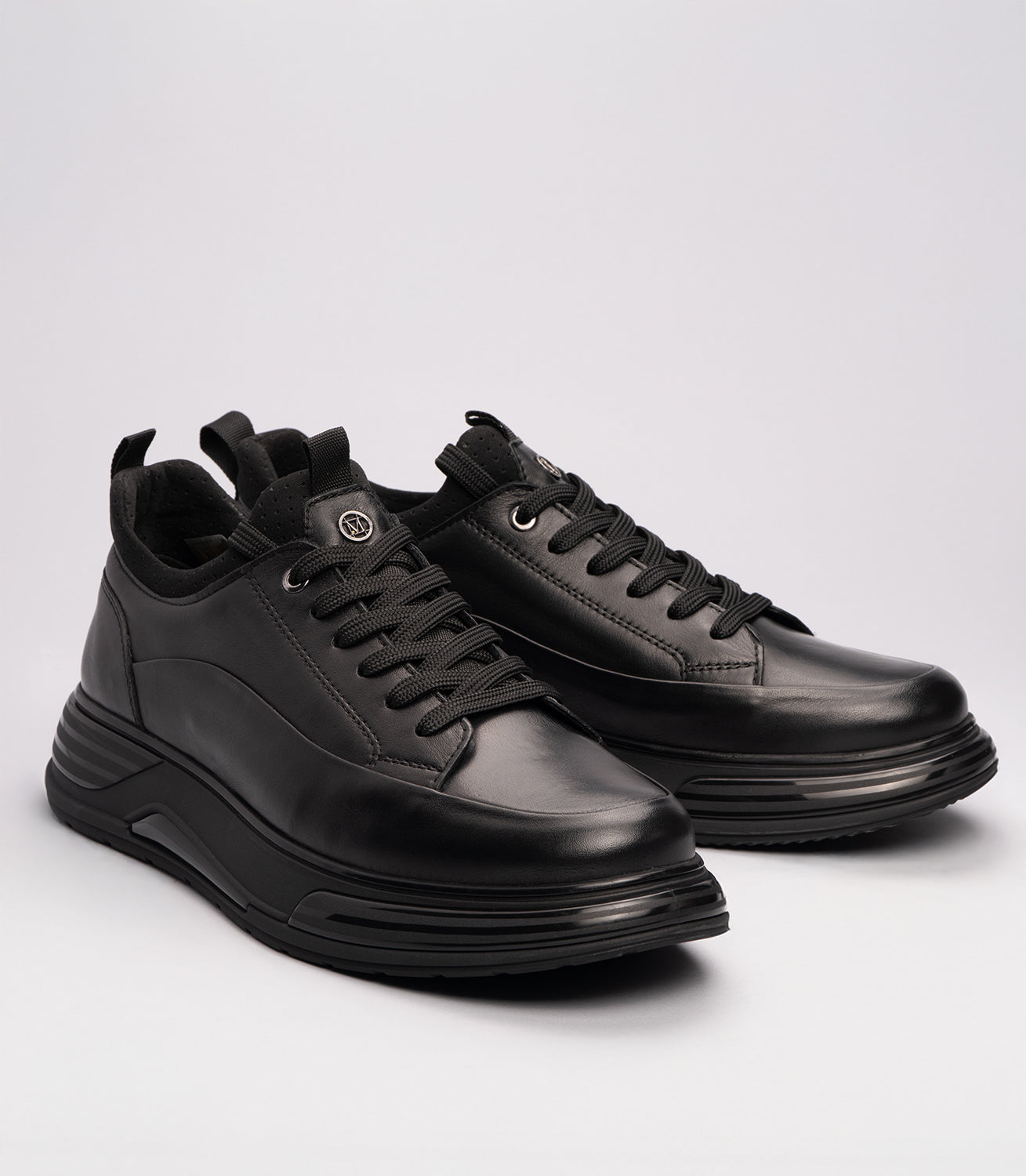 21330 Erkek Hakiki Deri Bağcıklı Sneaker SİYAH