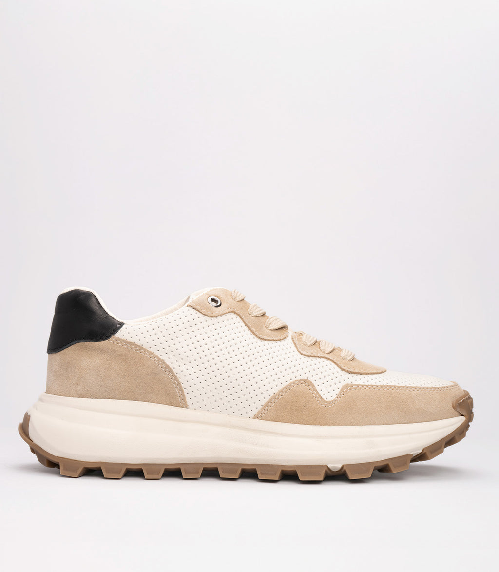 21466 Erkek Deri Sneaker Ayakkabı BEYAZ