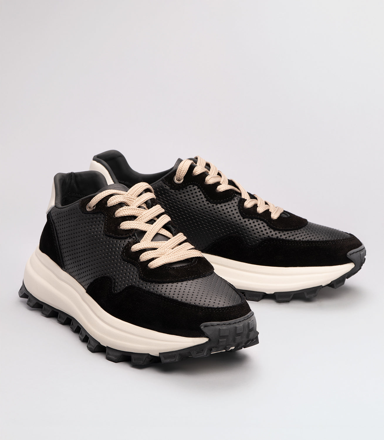 21466 Erkek Deri Sneaker Ayakkabı SİYAH
