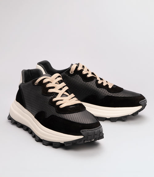 21466 Erkek Deri Sneaker Ayakkabı SİYAH