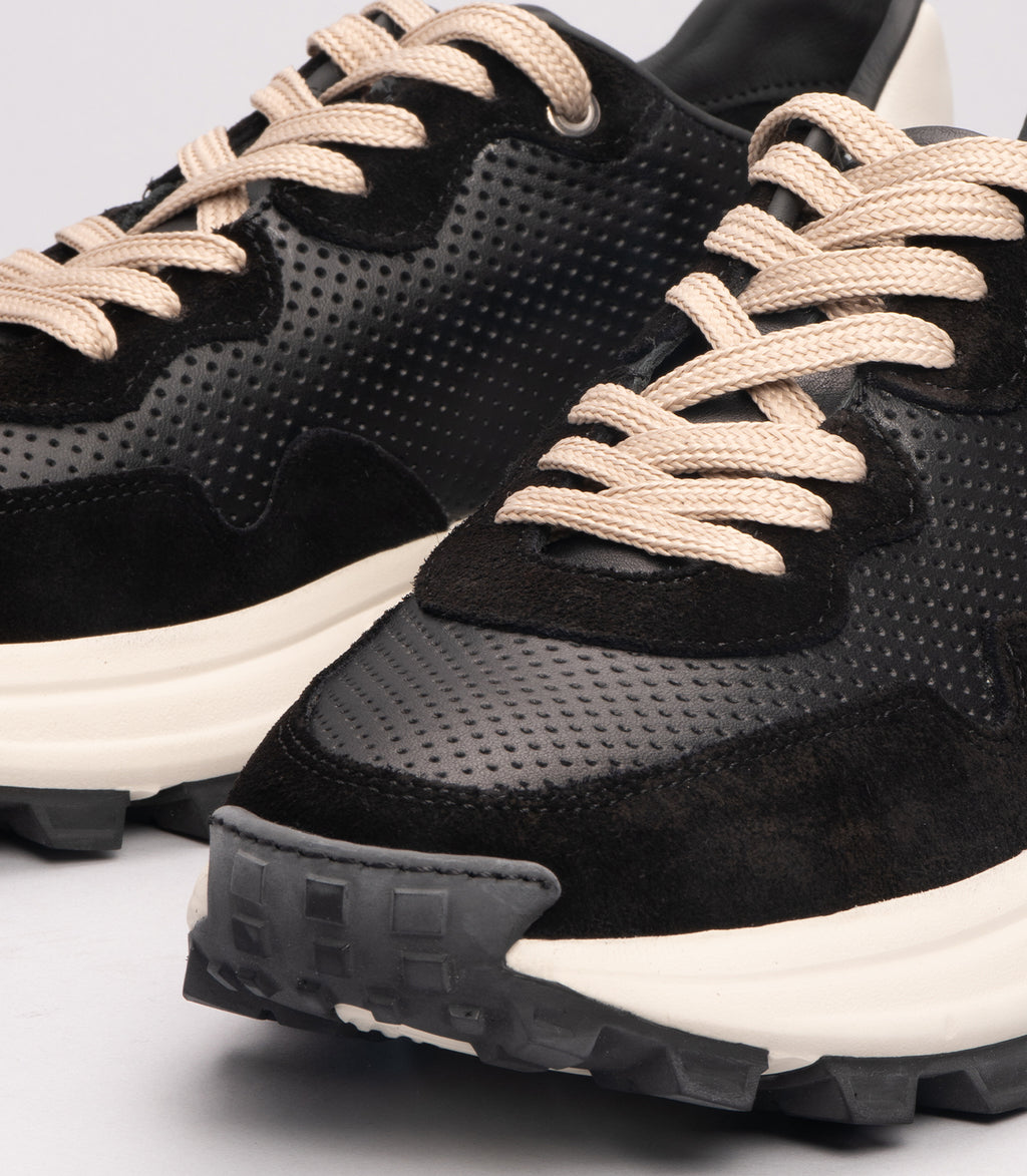 21466 Erkek Deri Sneaker Ayakkabı SİYAH