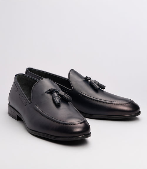 21635 Erkek Püsküllü Hakiki Deri Klasik Loafer LACİVERT
