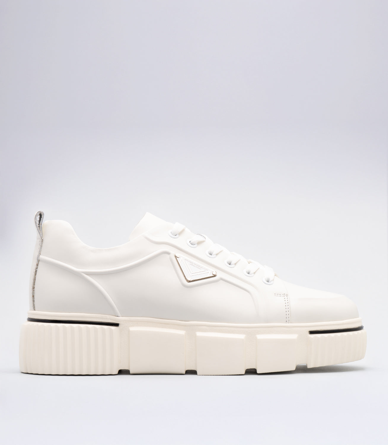 22183 Erkek Kalın Tabanlı Deri Sneaker BEYAZ