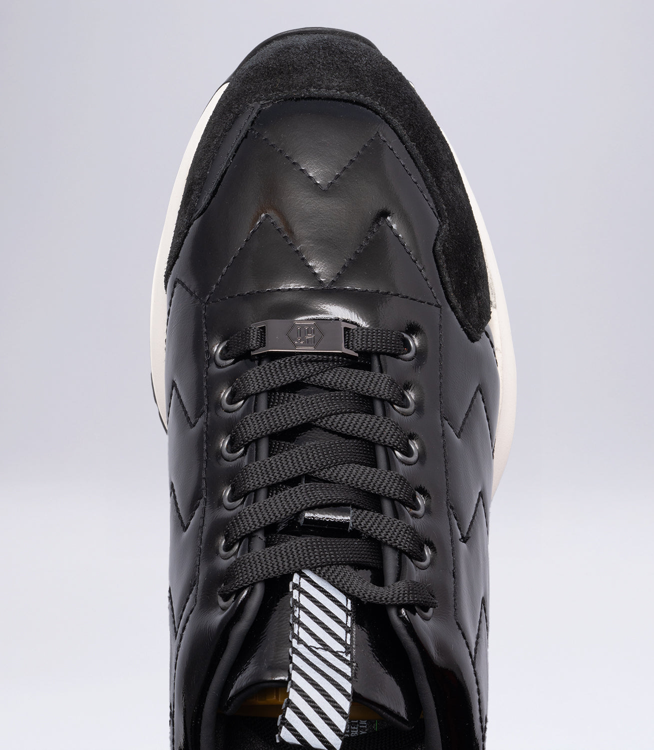 22364 Erkek Bağcıklı Kalın Tabanlı Deri Sneaker SİYAH RUGAN