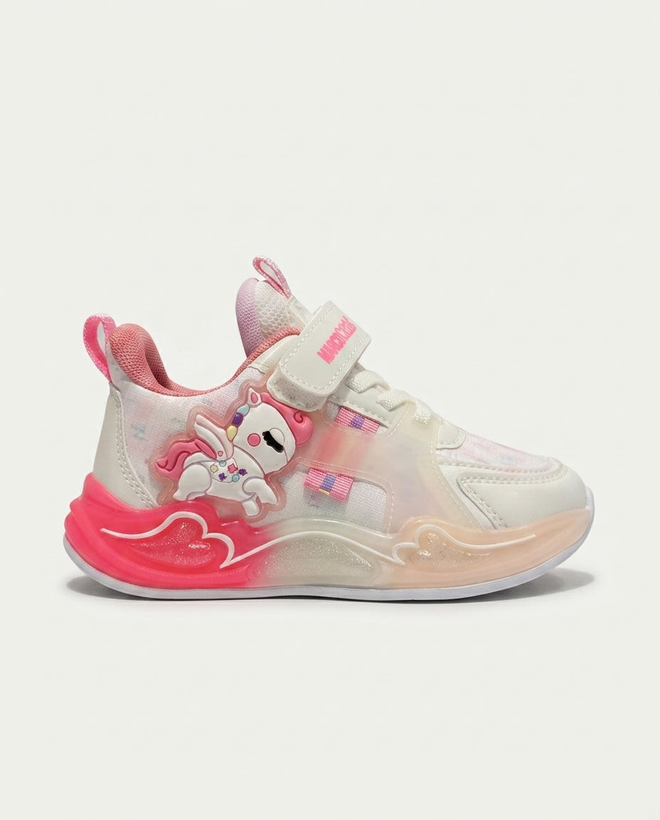 22693 Unicorn Desenli Çocuk Spor Ayakkabı Okul Öncesi PEMBE-BEJ