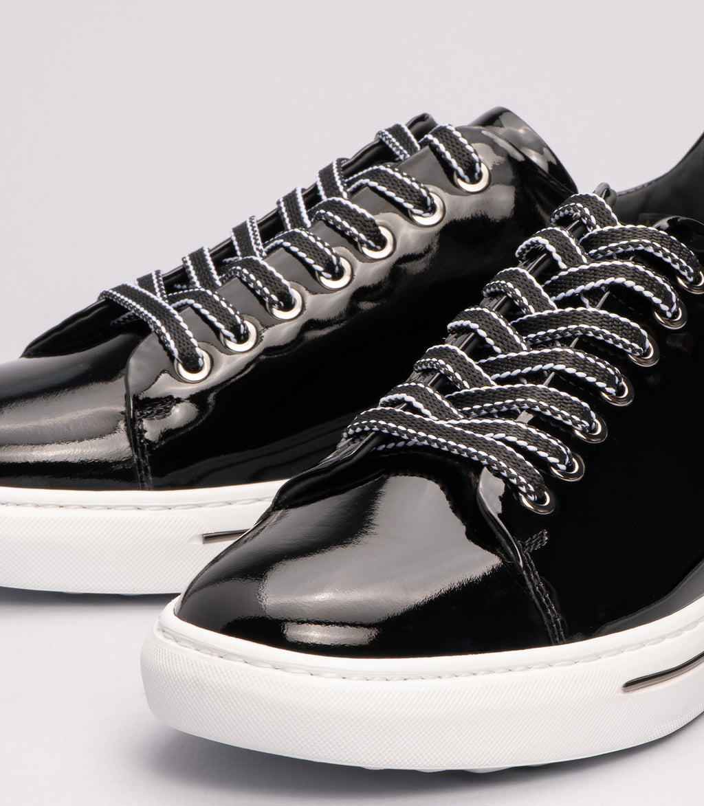 Erkek Bağcıklı Günlük Sneaker Siyah Rugan