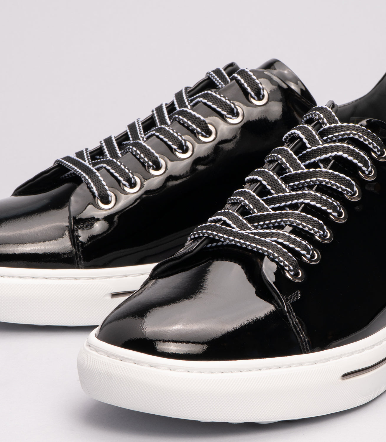 Erkek Bağcıklı Günlük Sneaker Siyah Rugan