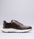Erkek Bağcıklı Kroko Detaylı Casual Sneaker Kahverengi