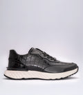 Erkek Bağcıklı Kroko Detaylı Casual Sneaker Siyah