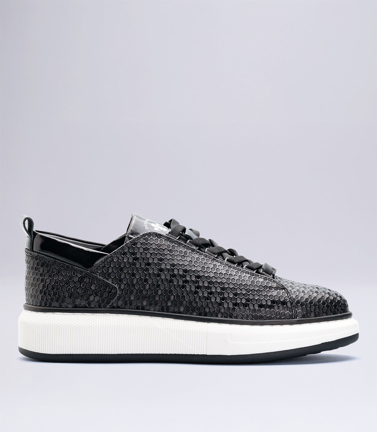 Erkek Desenli Casual Sneaker Siyah Rugan