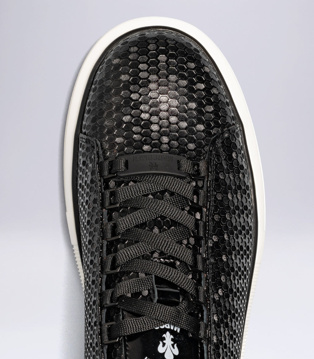 Erkek Desenli Casual Sneaker Siyah Rugan