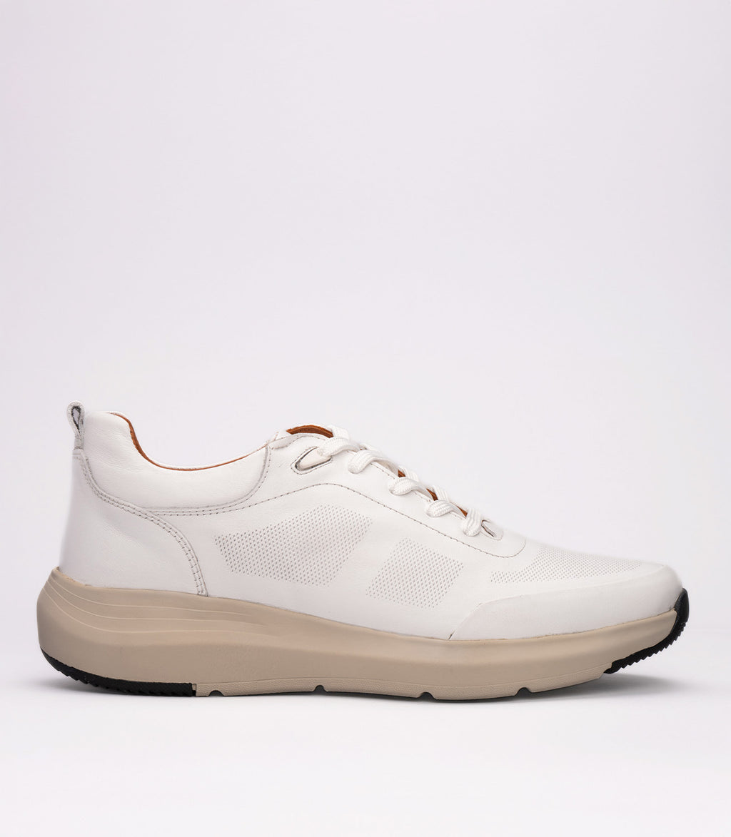 Erkek  File Detaylı Kalın Taban Sneaker Beyaz