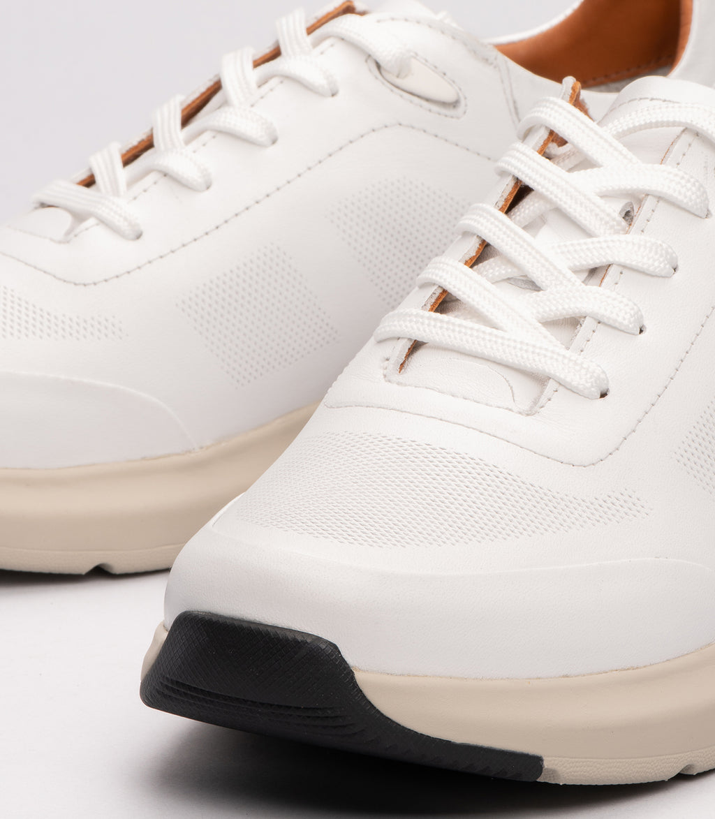Erkek  File Detaylı Kalın Taban Sneaker Beyaz