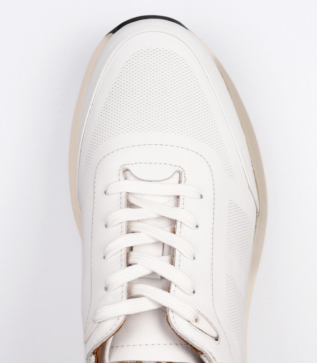 Erkek  File Detaylı Kalın Taban Sneaker Beyaz