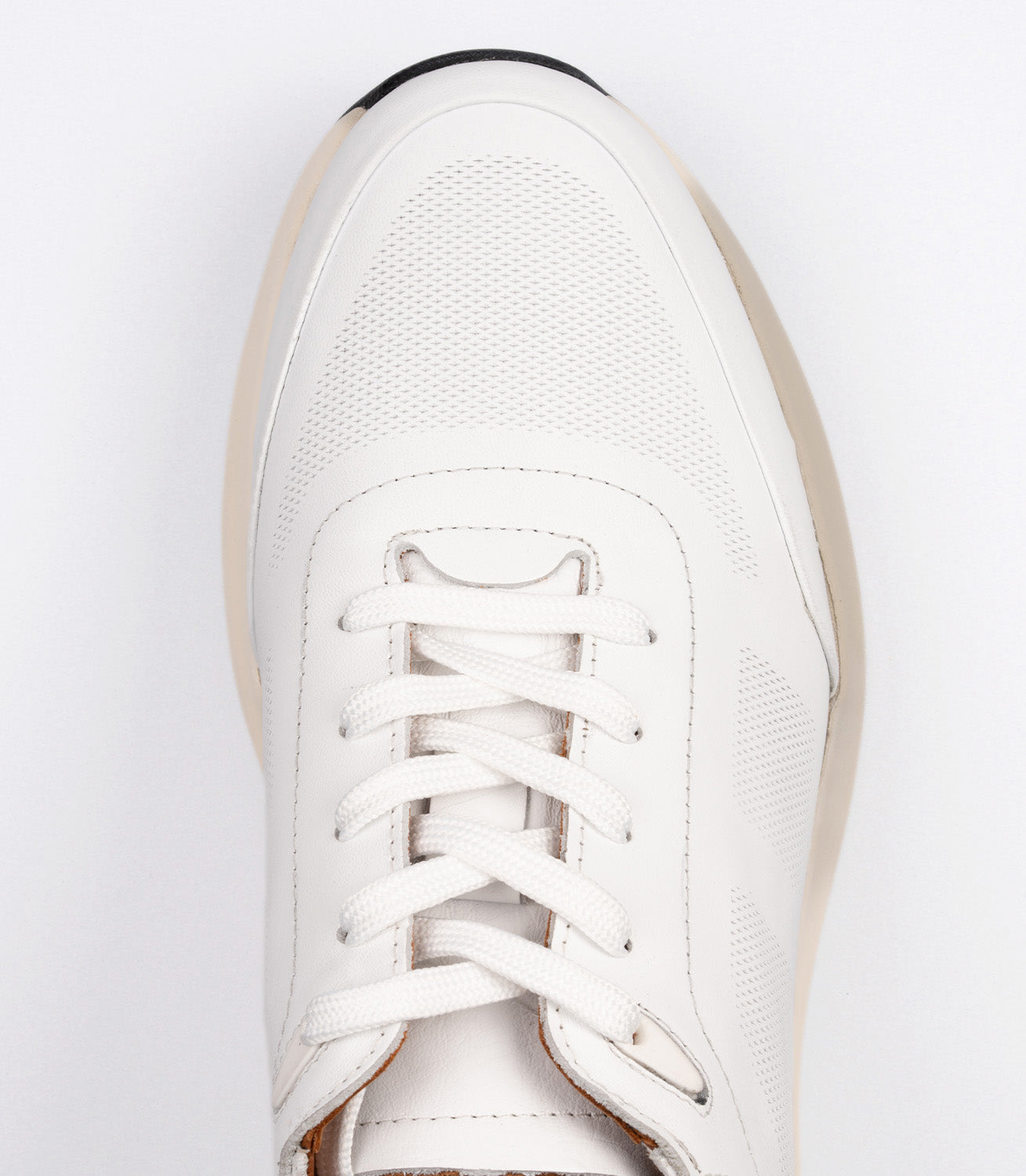 Erkek  File Detaylı Kalın Taban Sneaker Beyaz