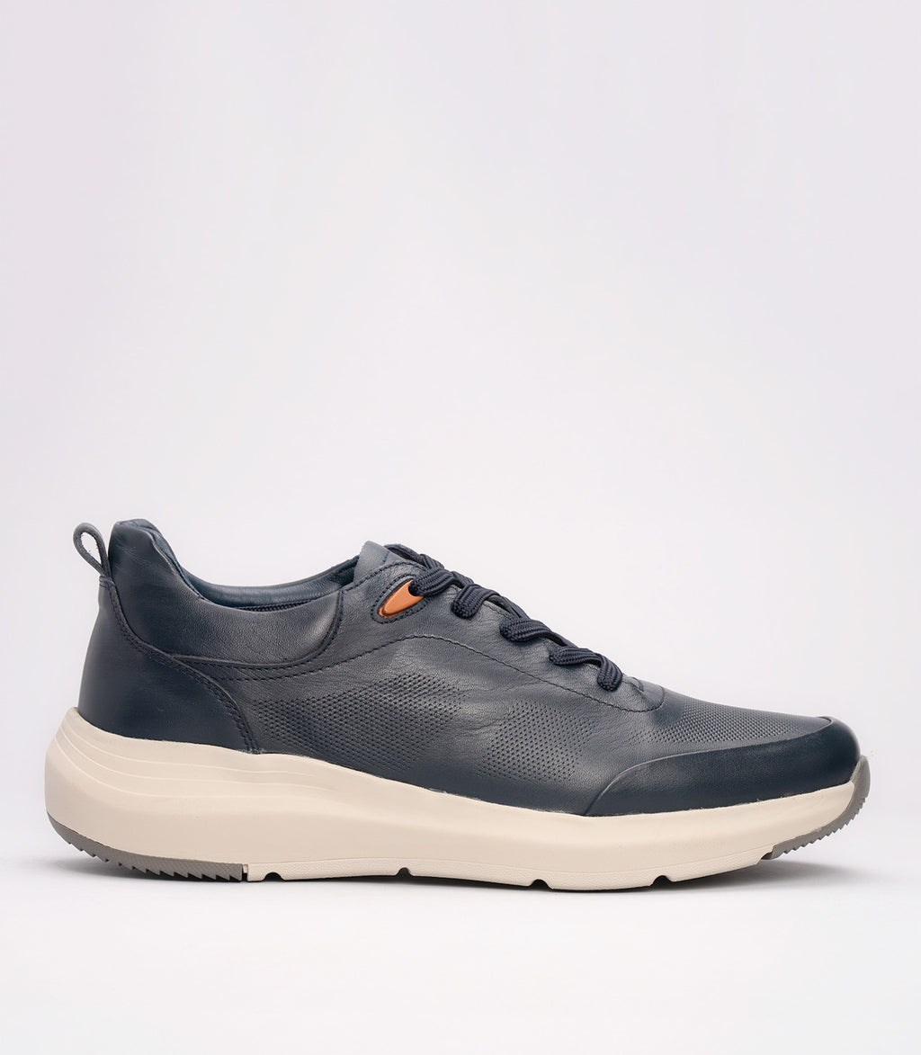 Erkek  File Detaylı Kalın Taban Sneaker Lacivert