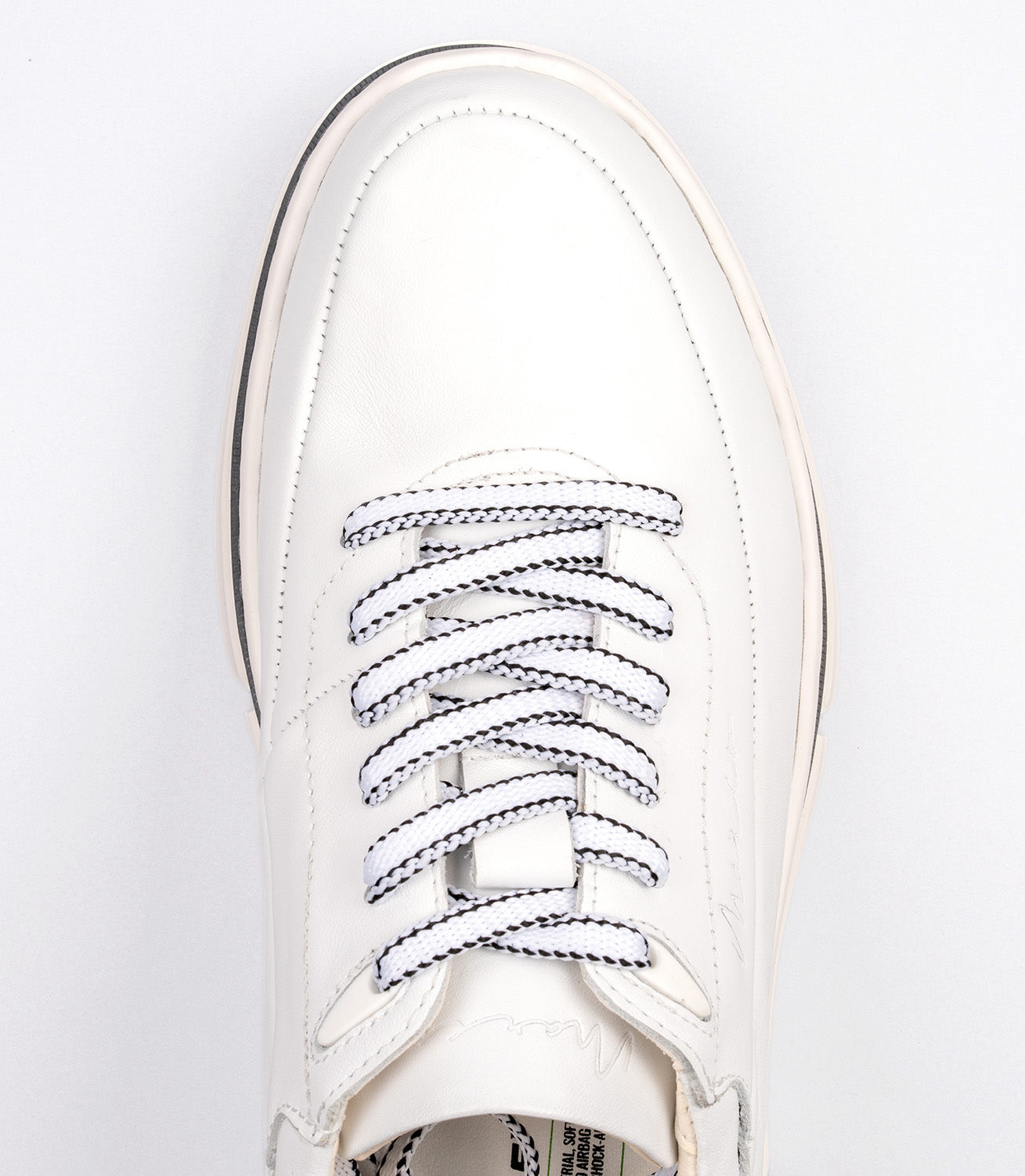 Erkek Hafif Taban Deri Sneaker Beyaz