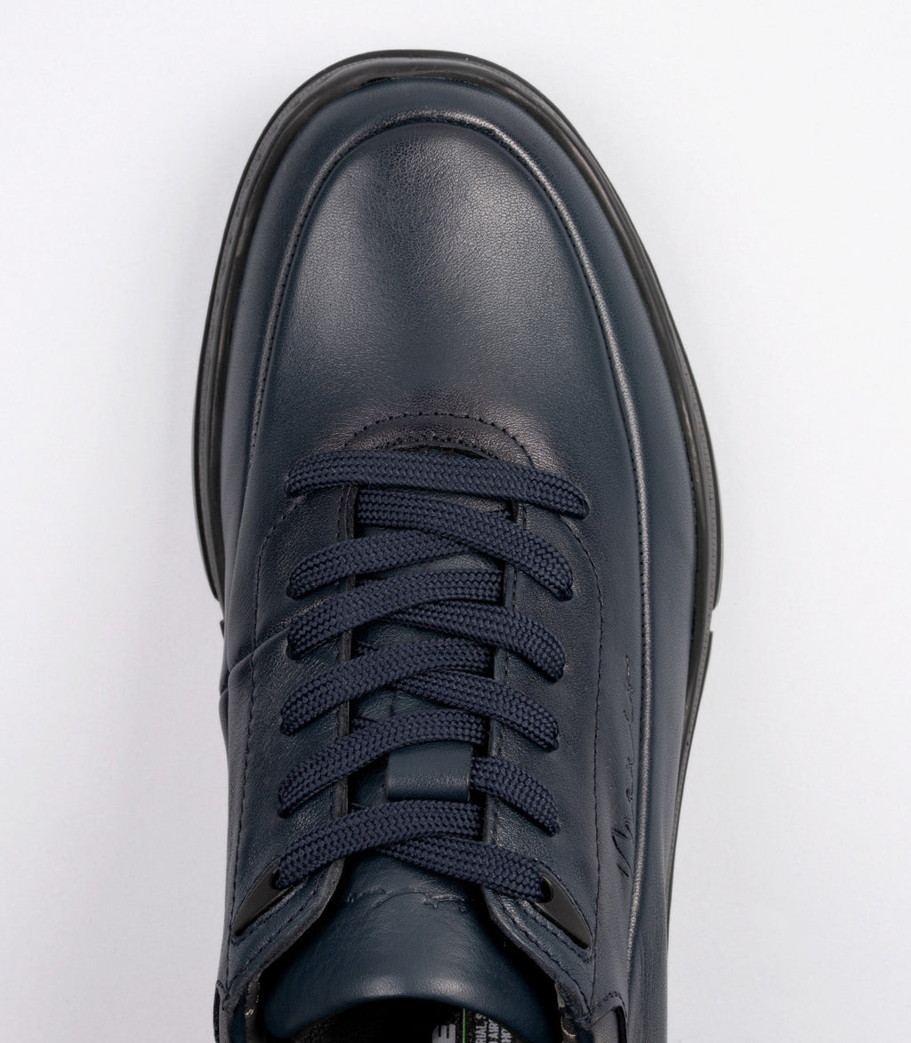 Erkek Hafif Taban Deri Sneaker Lacivert