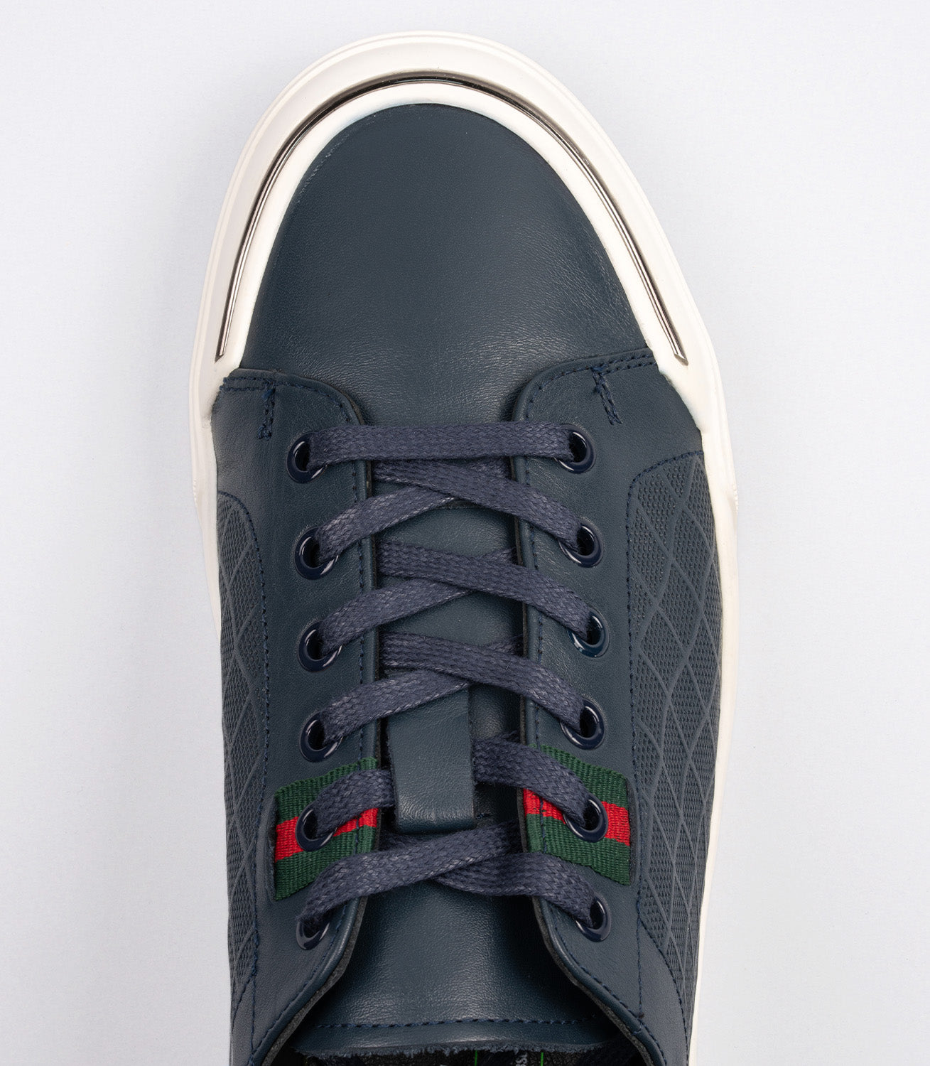Erkek Hakiki Deri File Detaylı Sneaker Lacivert
