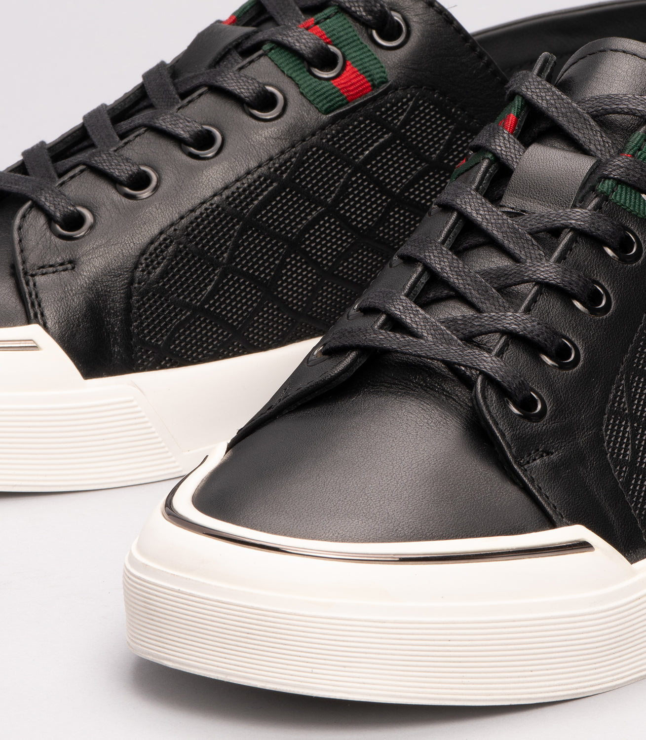 Erkek Hakiki Deri File Detaylı Sneaker Siyah