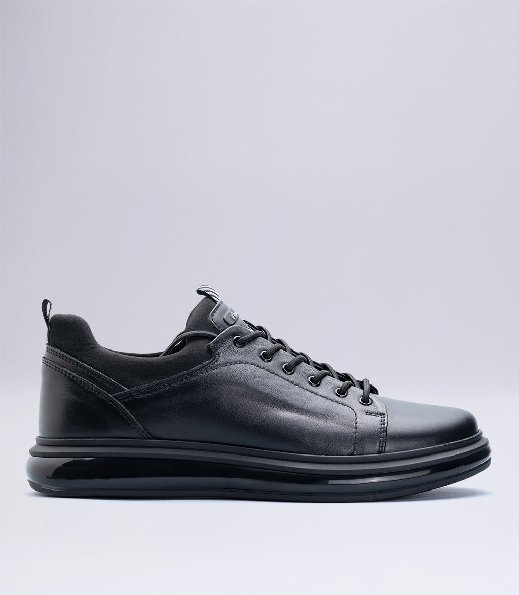 Erkek Hakiki Deri Günlük Sneaker Siyah