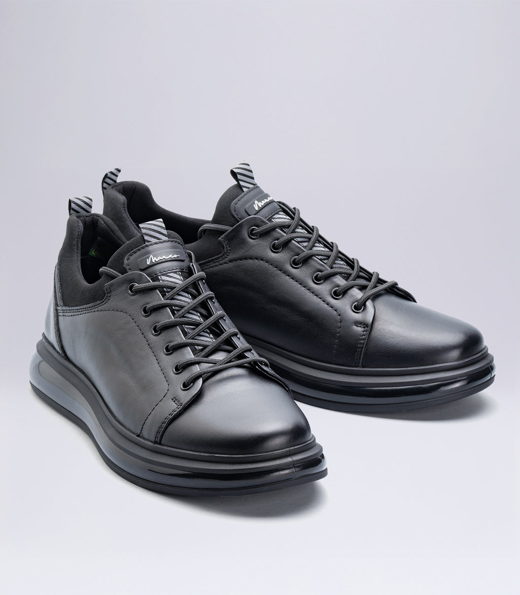 Erkek Hakiki Deri Günlük Sneaker Siyah