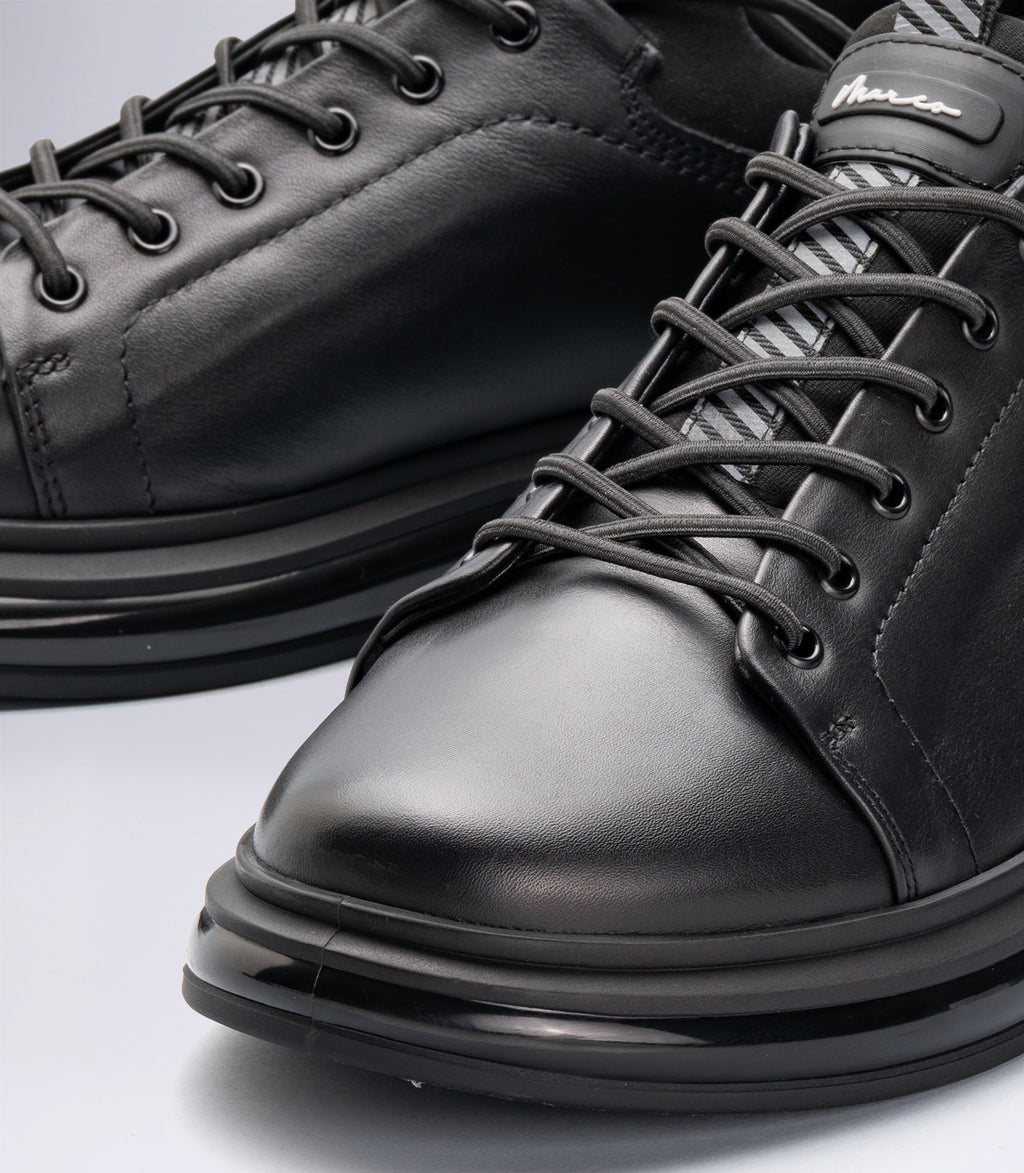 Erkek Hakiki Deri Günlük Sneaker Siyah