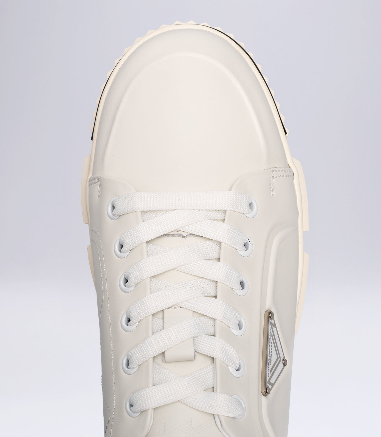 Erkek Kalın Tabanlı Deri Sneaker Beyaz