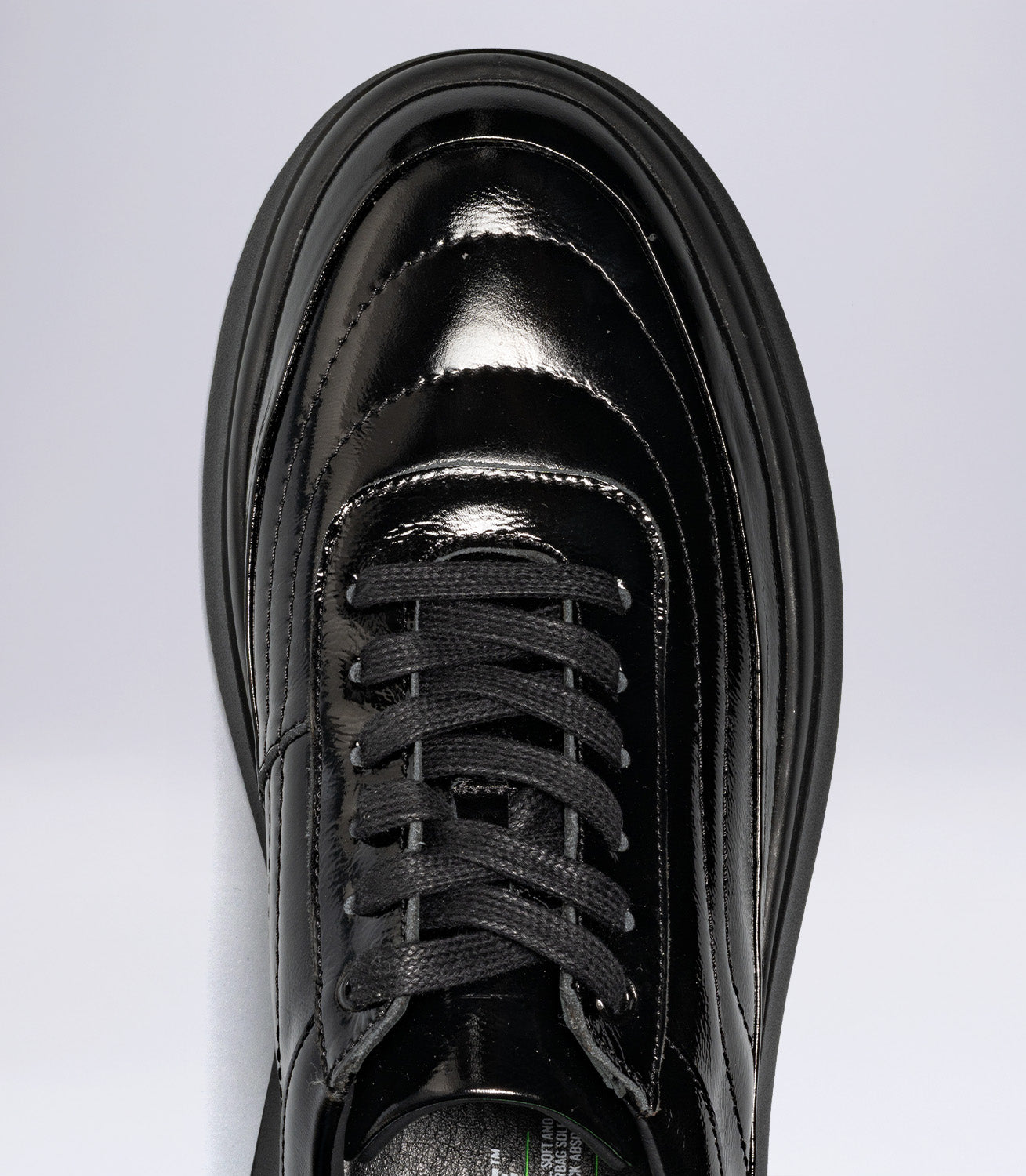Erkek Parlak Rugan Detaylı  Sneaker Siyah Rugan