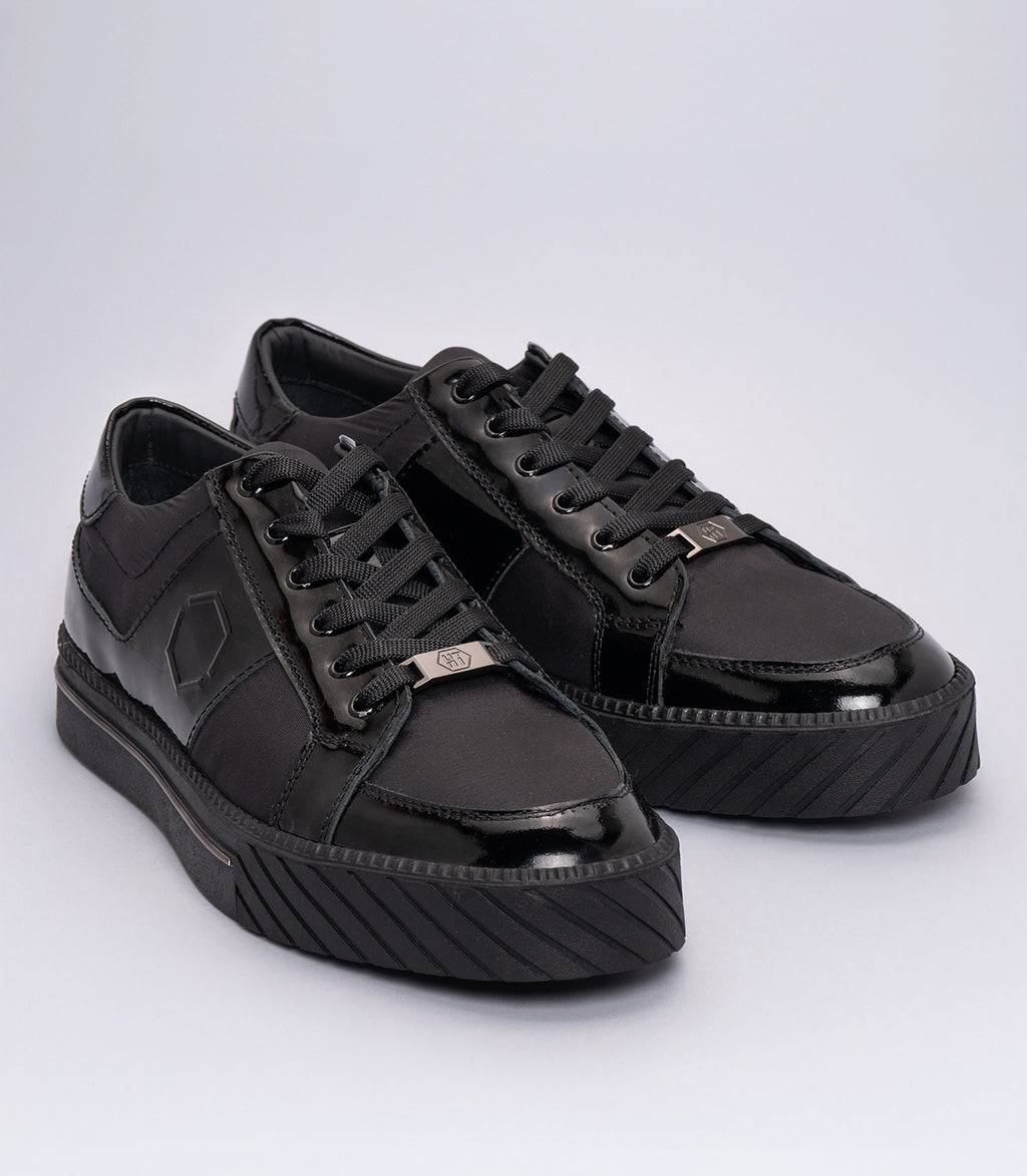 Erkek Rugan Casual Sneaker Siyah