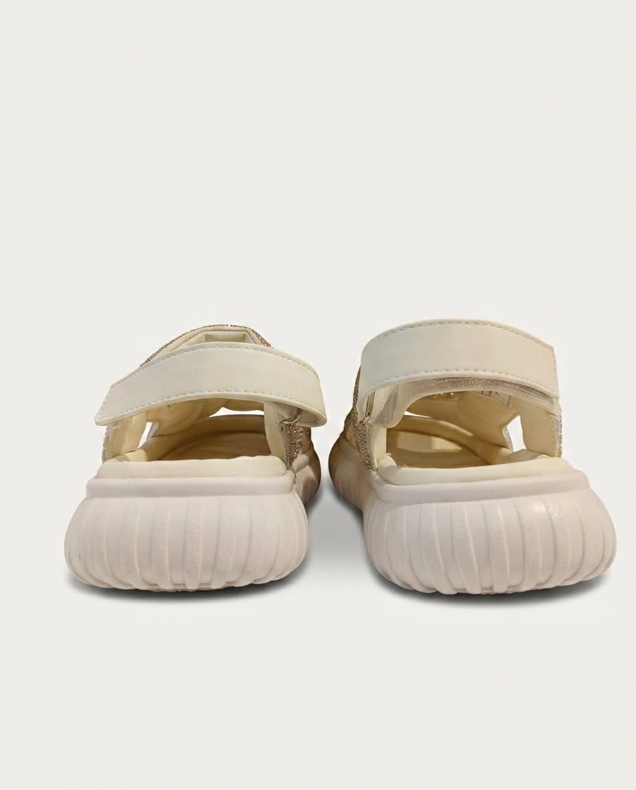 26Y846 Çocuk Filet Günlük Taşlı Sandalet BEJ