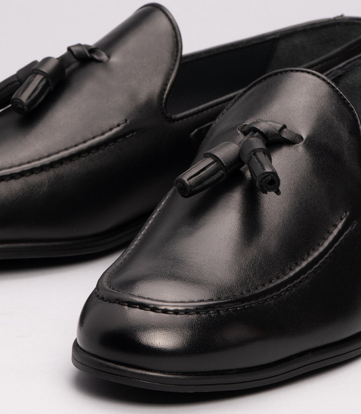 Marcomen 21635 Erkek Püsküllü Hakiki Deri Klasik Loafer Siyah-Antik