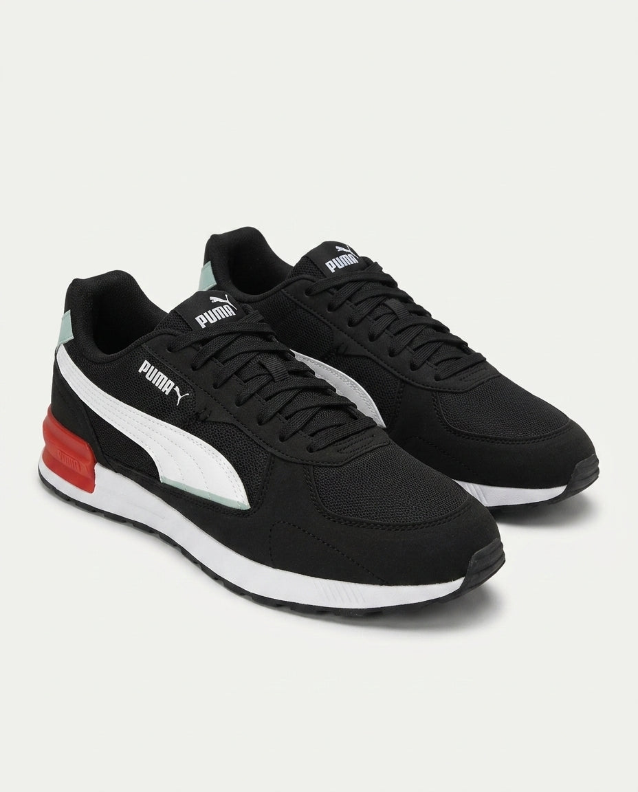 PUMA 380738 Graviton WMN Spor Ayakkabı SİYAH-BEYAZ-GREEN
