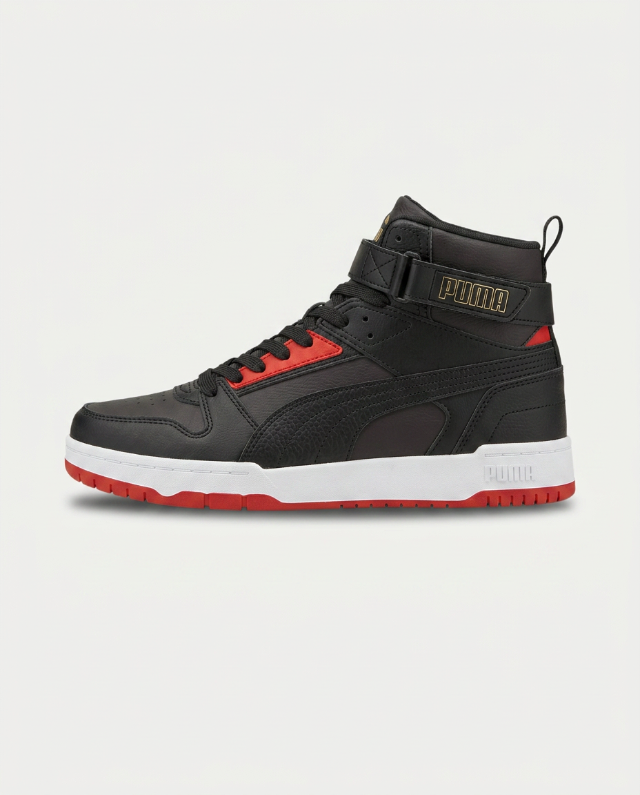 PUMA 385839 RBD Game Flat Yüksek Bilekli Spor Ayakkabı SİYAH-KIRMIZI