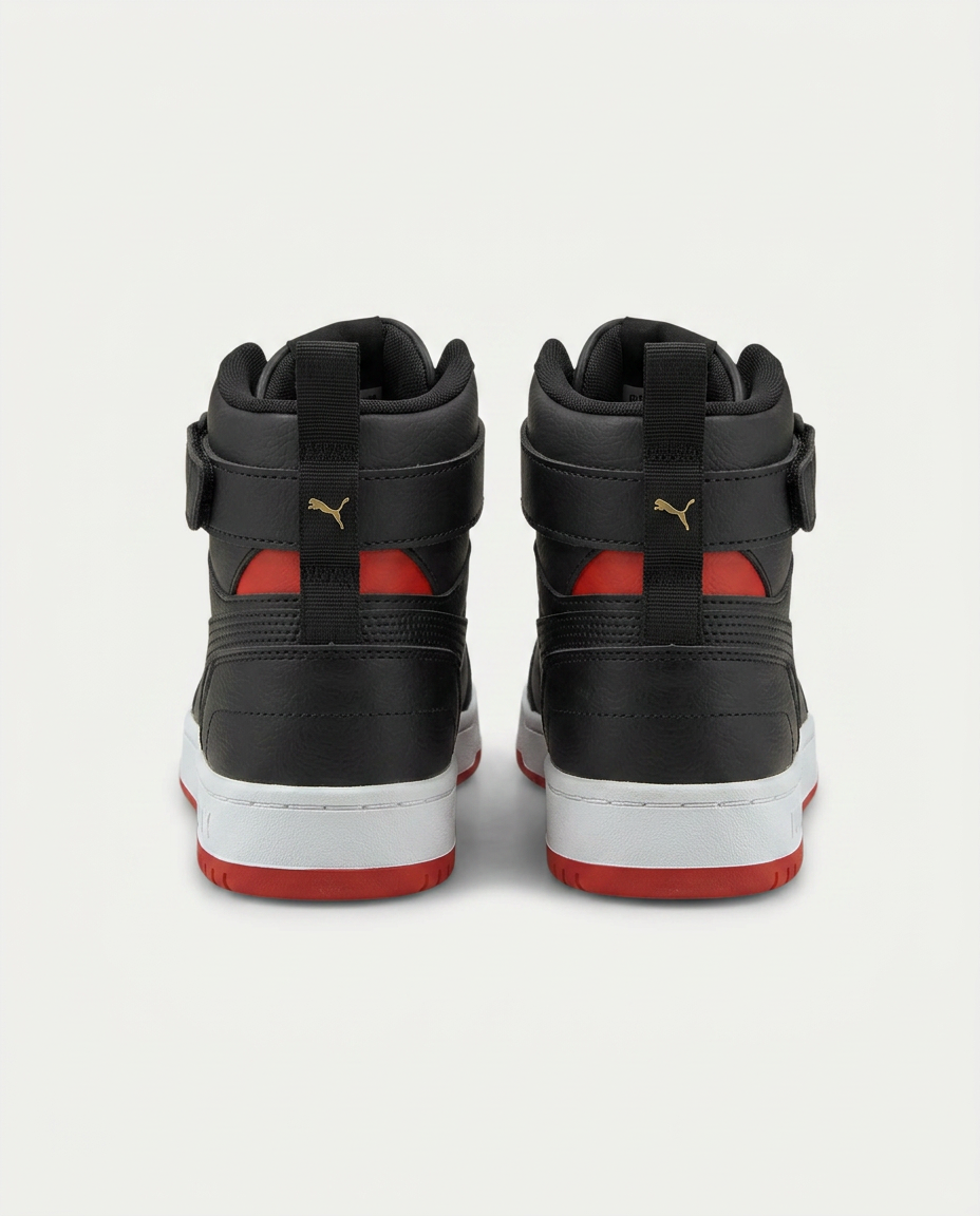 PUMA 385839 RBD Game Flat Yüksek Bilekli Spor Ayakkabı SİYAH-KIRMIZI